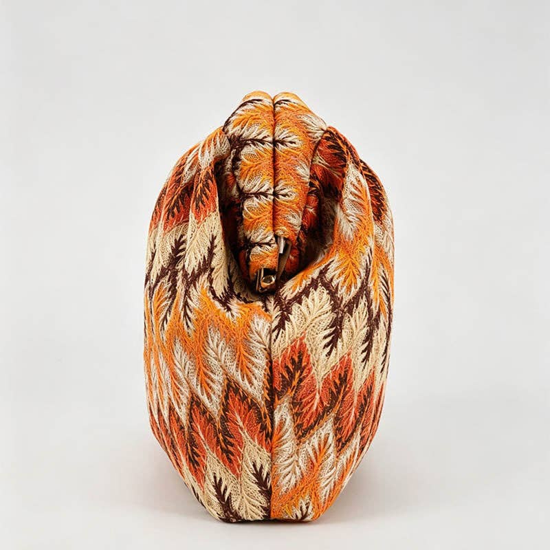 Multicolor Striped Pattern Cloud Clutch Bag