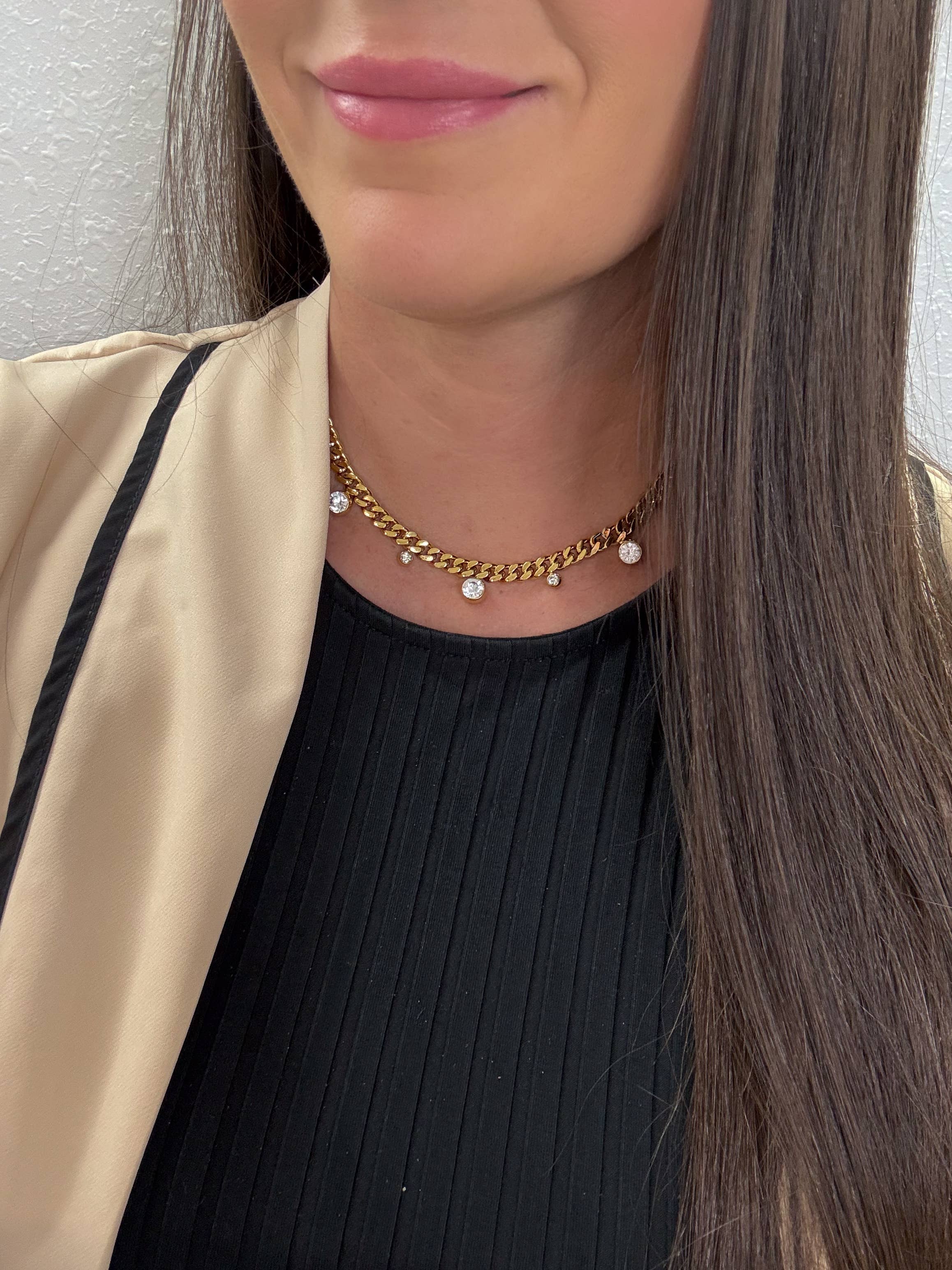 Nova CZ Cuban Chain Necklace - Waterproof