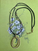 Black and Gold Long Pendant Necklace