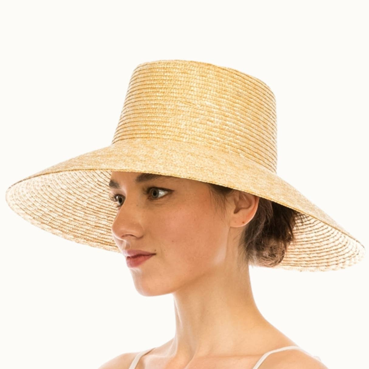 Lampshade Straw Sun Hat, Adjustable, UPF 50+