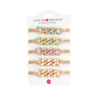 5pc Enamel Hair Tie in Pastel - Bracelet Set