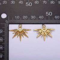 14K Gold Filled Multiple Micro Paved CZ Sphere Geometric Ray Charm