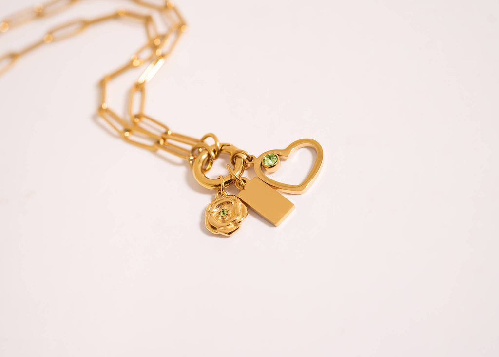Stainless Steel Paperclip Charm Keeper Necklace