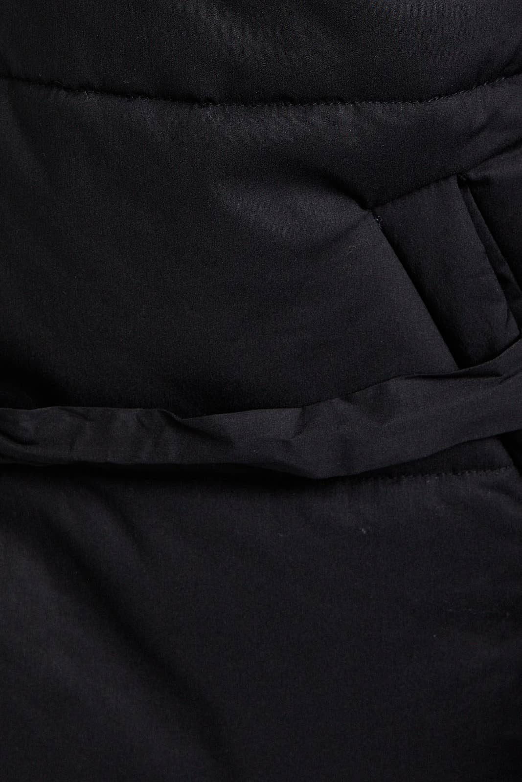 Puffer Jacket with Ribbon Tie on the Front