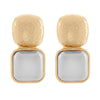 Hammered Dome & Metal Square Earrings
