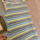 Sleeveless Knit Cover Up in Blue/Green/Yellow Zigzag