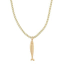 Textured Fish Cord Choker in Ivory