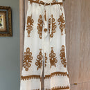 Boho Floral Print Wide Leg Pants in Gold