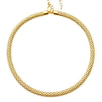 Textured Metal Necklace in Gold