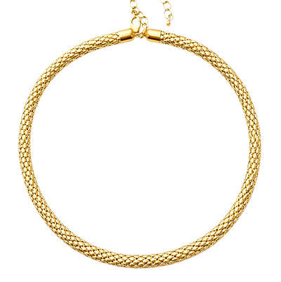Textured Metal Necklace in Gold