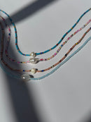Glass Bead & Pearl Necklace