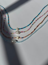 Glass Bead & Pearl Necklace