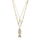 Ceramics Two-Layered Fish Necklace