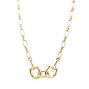 Linked Horsebit Thin Chain Necklace in Gold