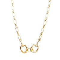 Linked Horsebit Thin Chain Necklace in Gold