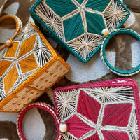 Handwoven Geometric Statement Handbag