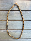 Gold Beaded Necklace with Colorful Accent Beads