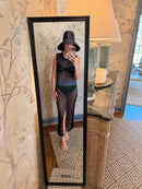 Sleeveless Crochet Front Slit Beach Cover Up in Black