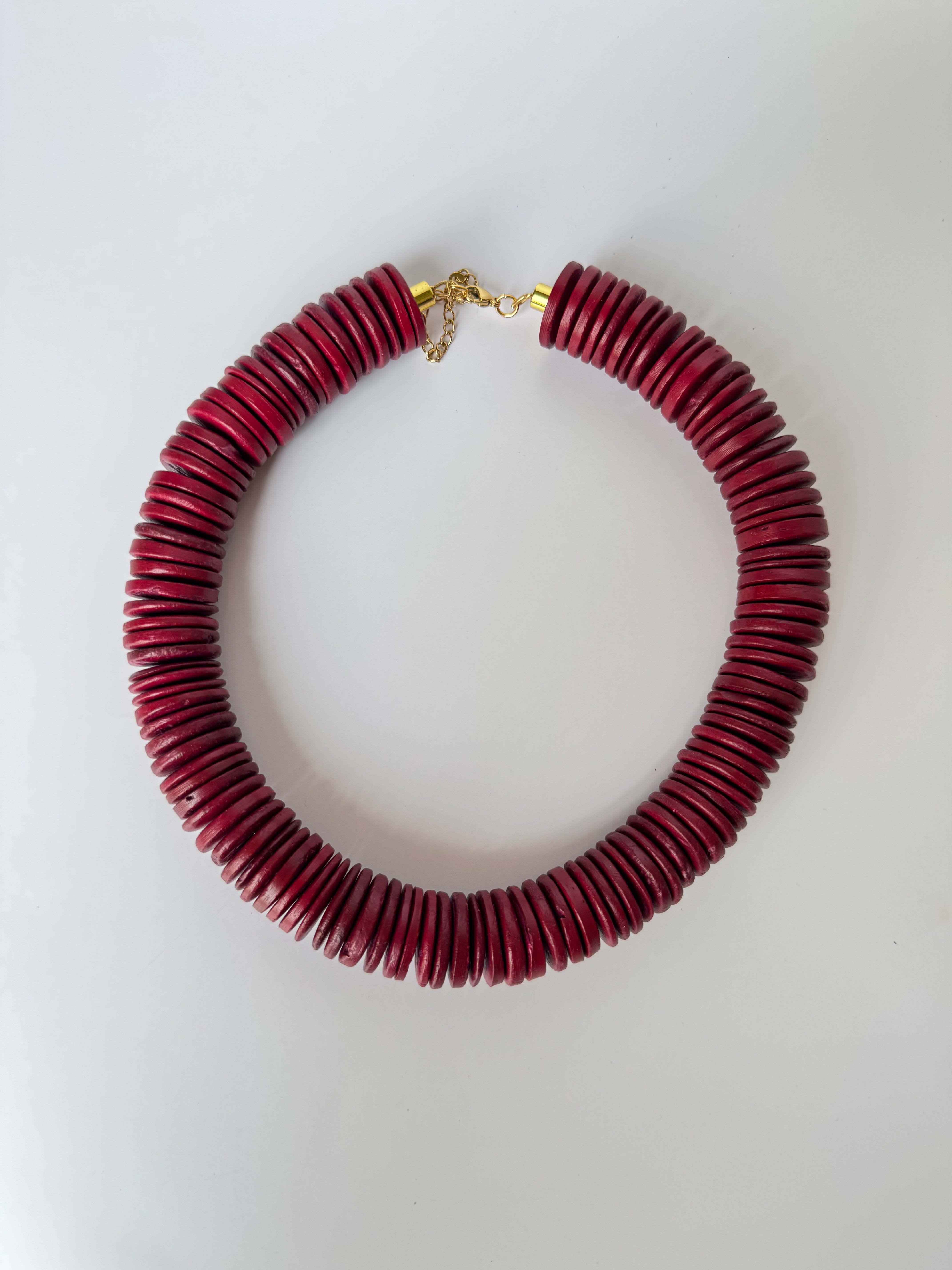 Handmade Coconut Disk Bead Necklace