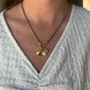 Pearl & Shell Charm Silk Rope Necklace