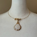 White Shell Gold Charm Necklace- Bijou Exclusive