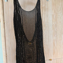 Sleeveless Metallic Knit Cover Up in Black