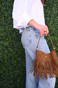 Suede-Like Microfiber Leather Crossbody Bucket Bag