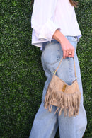 Suede-Like Microfiber Leather Crossbody Bucket Bag