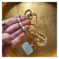 Vanilla Beige + Gold Crossbody Phone Chain