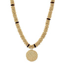 Coin Charm Coconut Bead Necklace