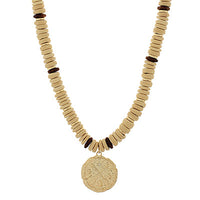 Coin Charm Coconut Bead Necklace