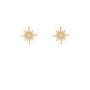 Pave CZ Sunburst Studs in Gold