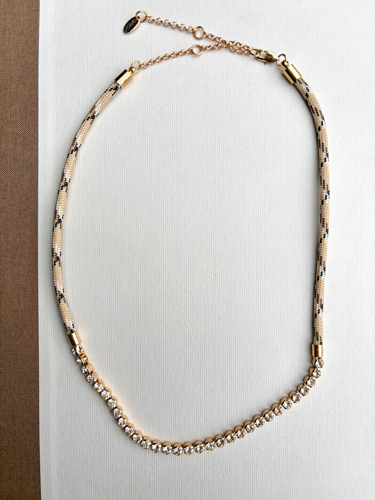 Ivory Paracord & CZ Tennis Necklace