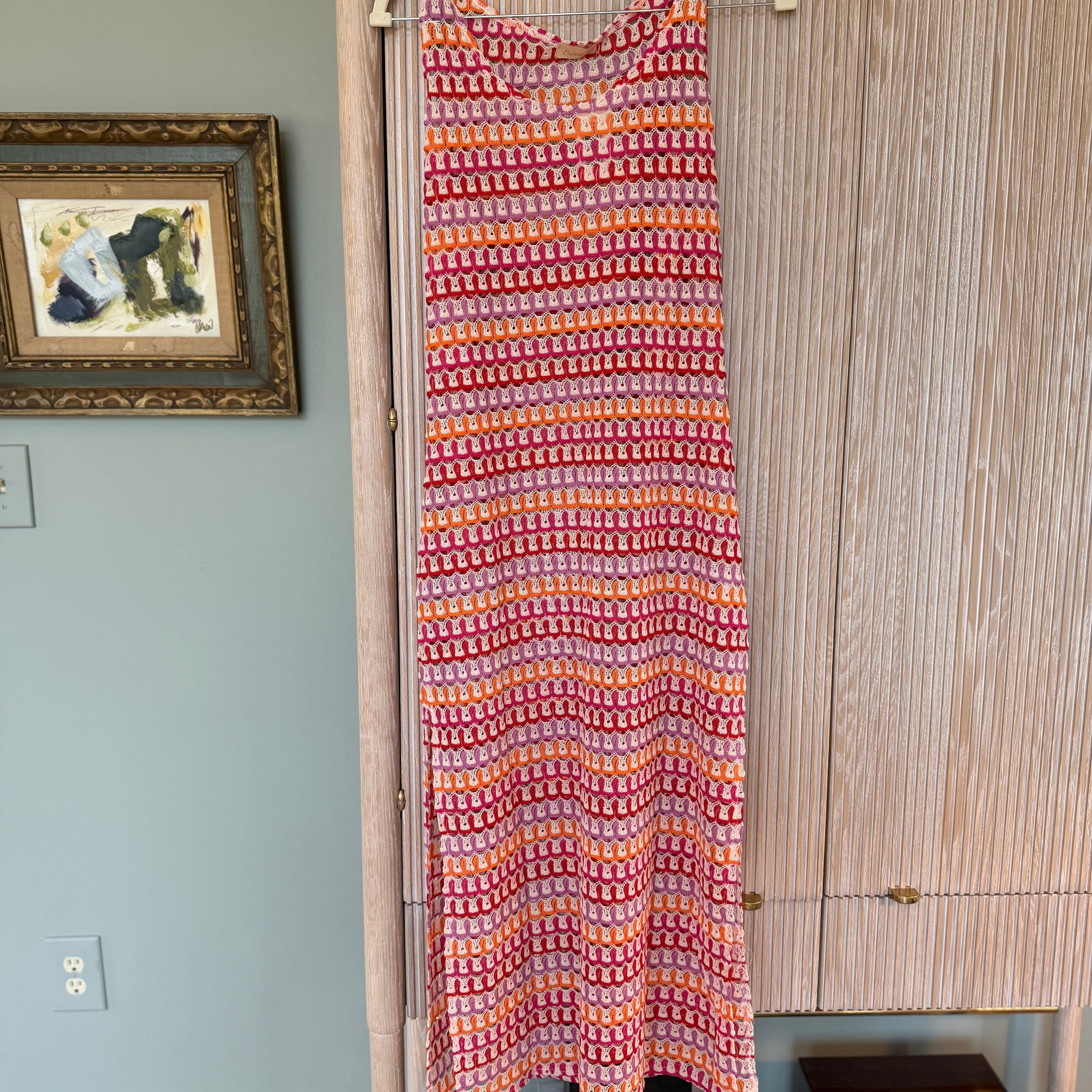 Sleeveless Knit Cover Up in Sunshine Zigzag