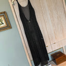 Sleeveless Metallic Knit Cover Up in Black