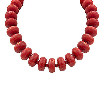 Rondelle Bead Necklace in Red