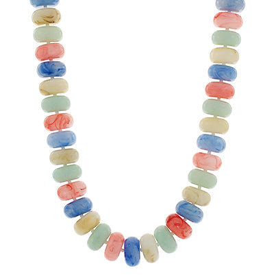 Chunky Rondelle Bead Necklace in Pastel Multi