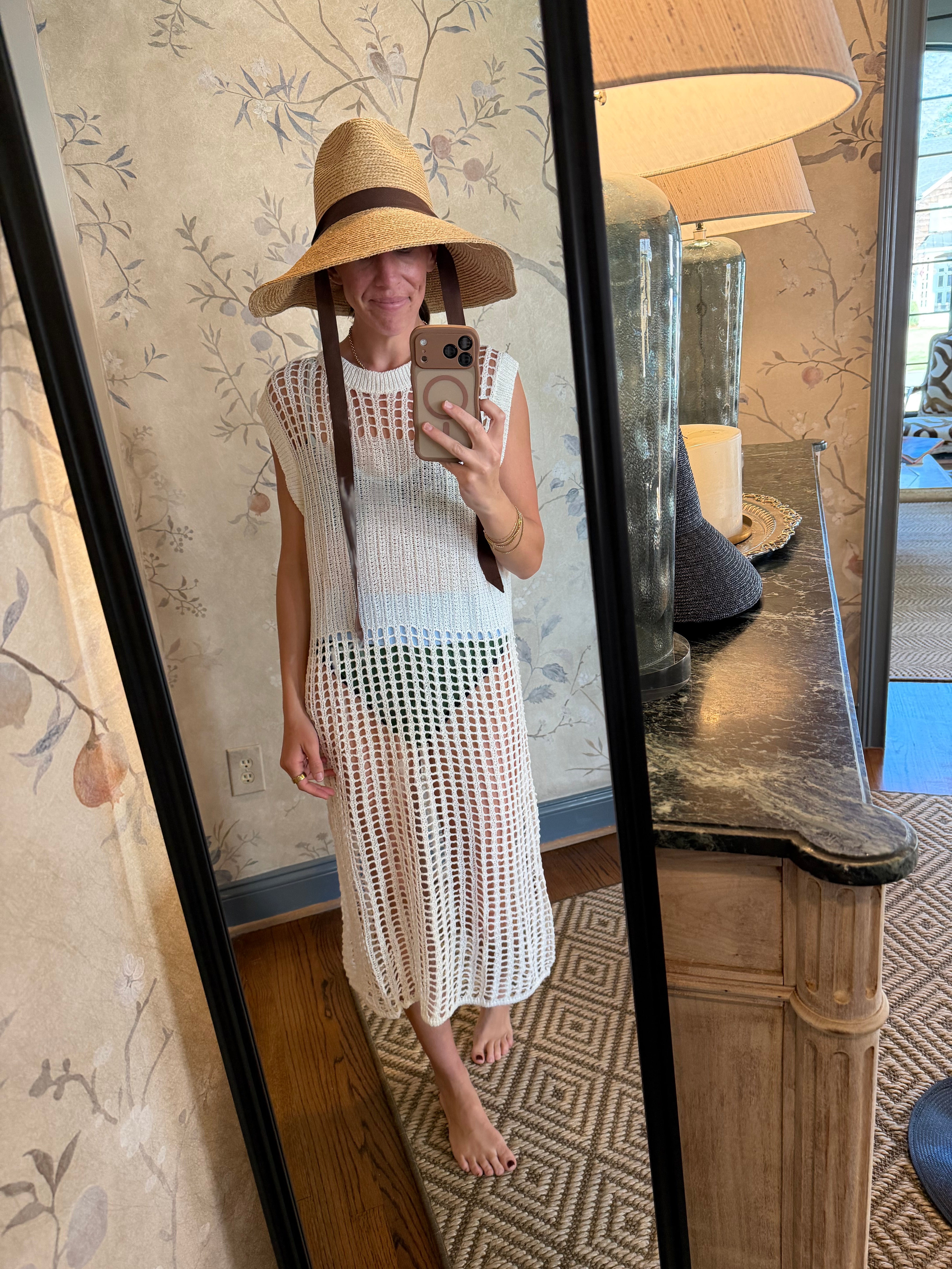 Sleeveless Knit Cover Up in White