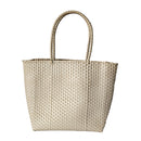 Basket Weave Tote/Shoulder Bag in Beige