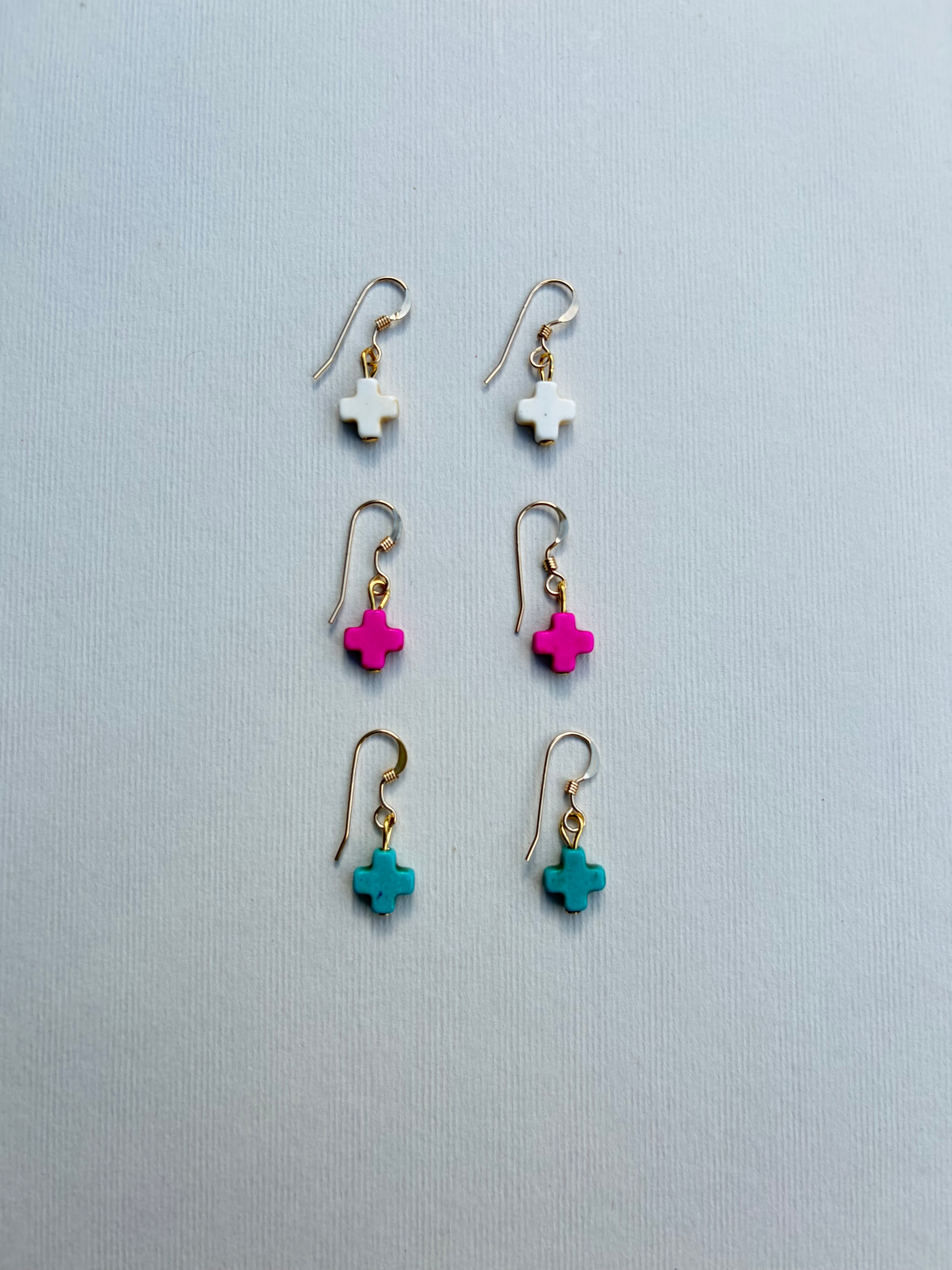 Dainty Cross Dangle Earrings