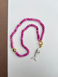 Colorful Fish Beaded Necklace