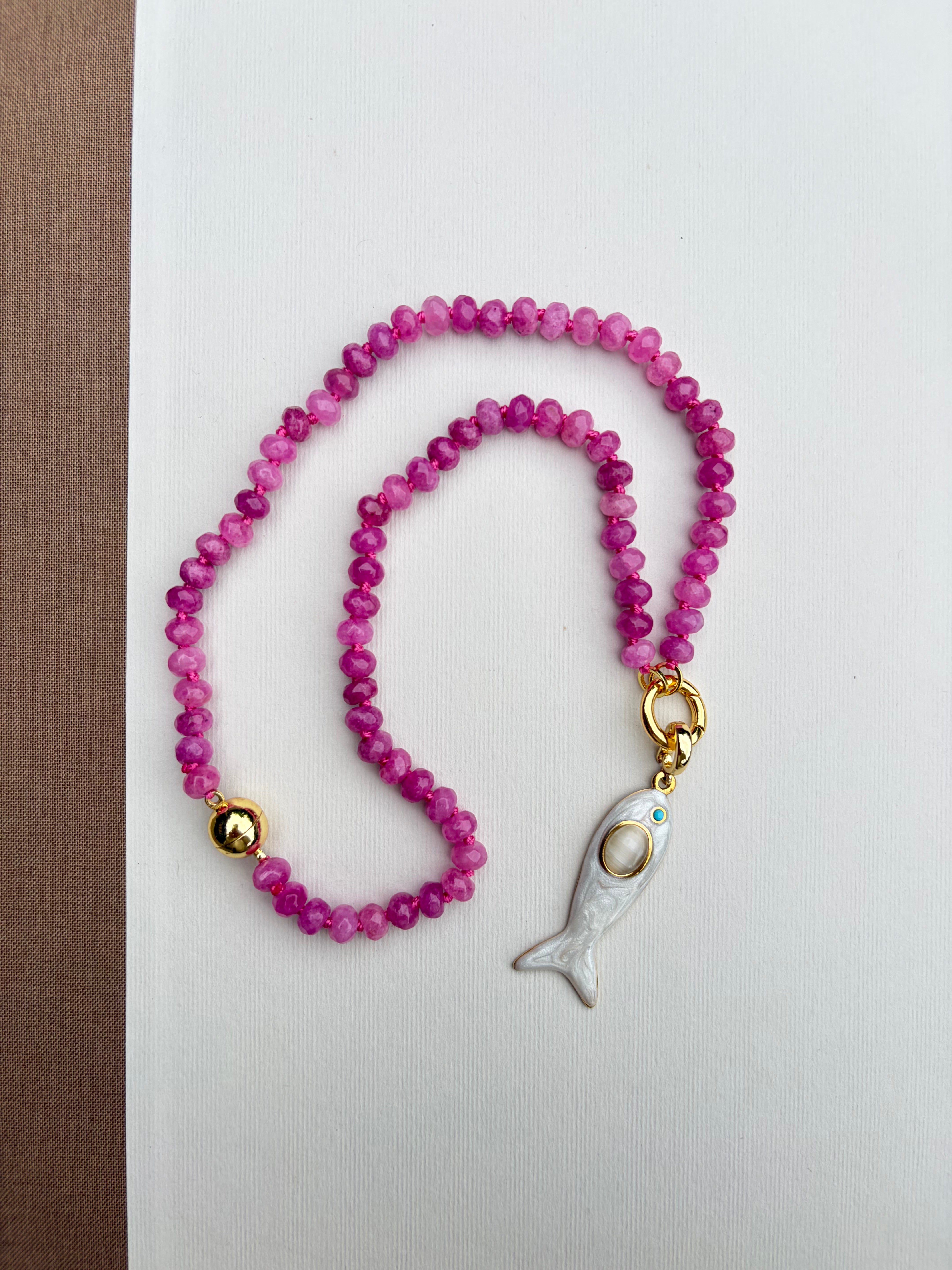 Colorful Fish Beaded Necklace