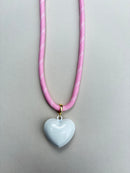 Pink Paracord Necklace with Charm