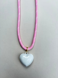 Pink Paracord Necklace with Charm