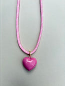 Pink Paracord Necklace with Charm