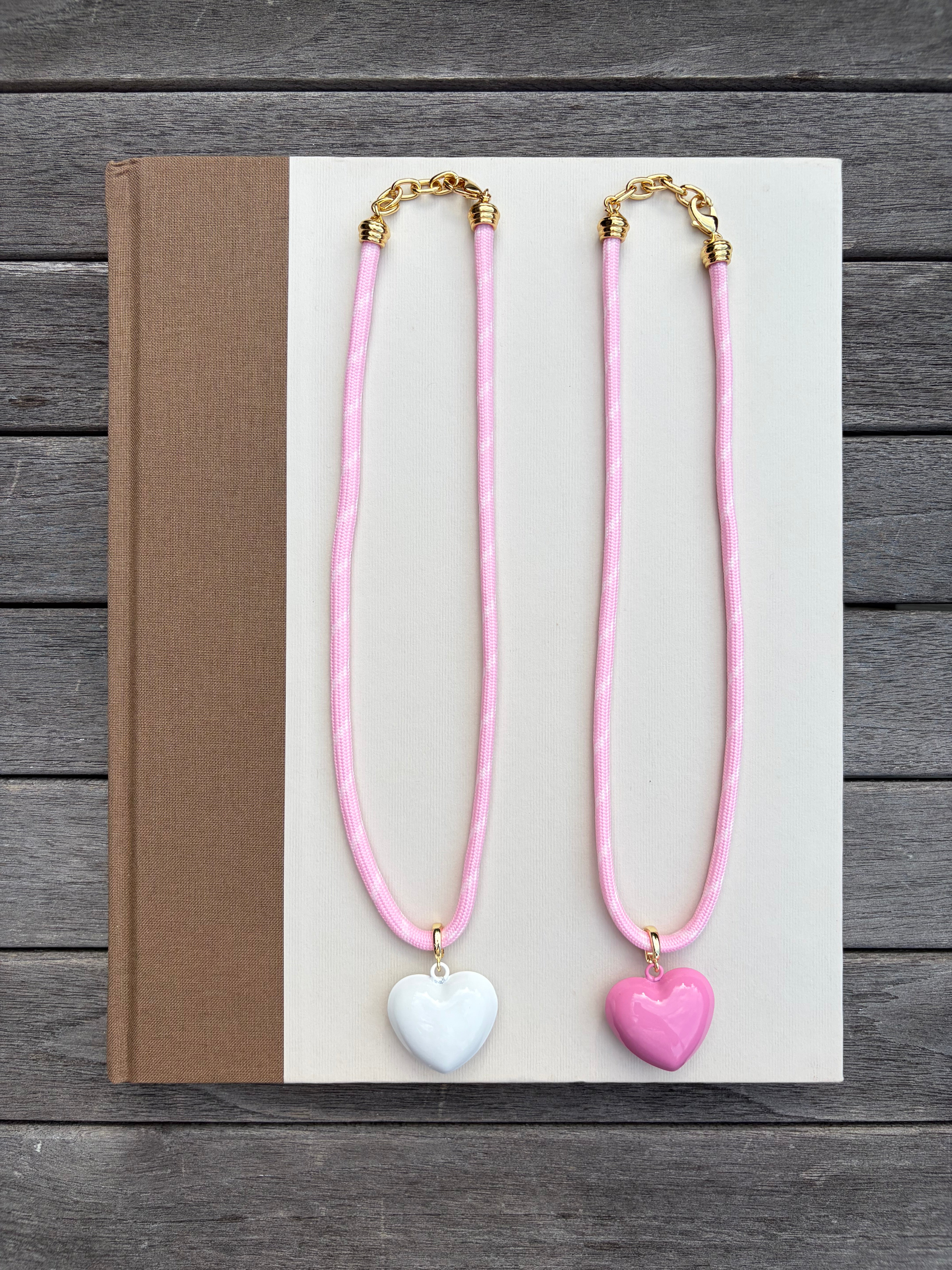 Pink Paracord Necklace with Charm