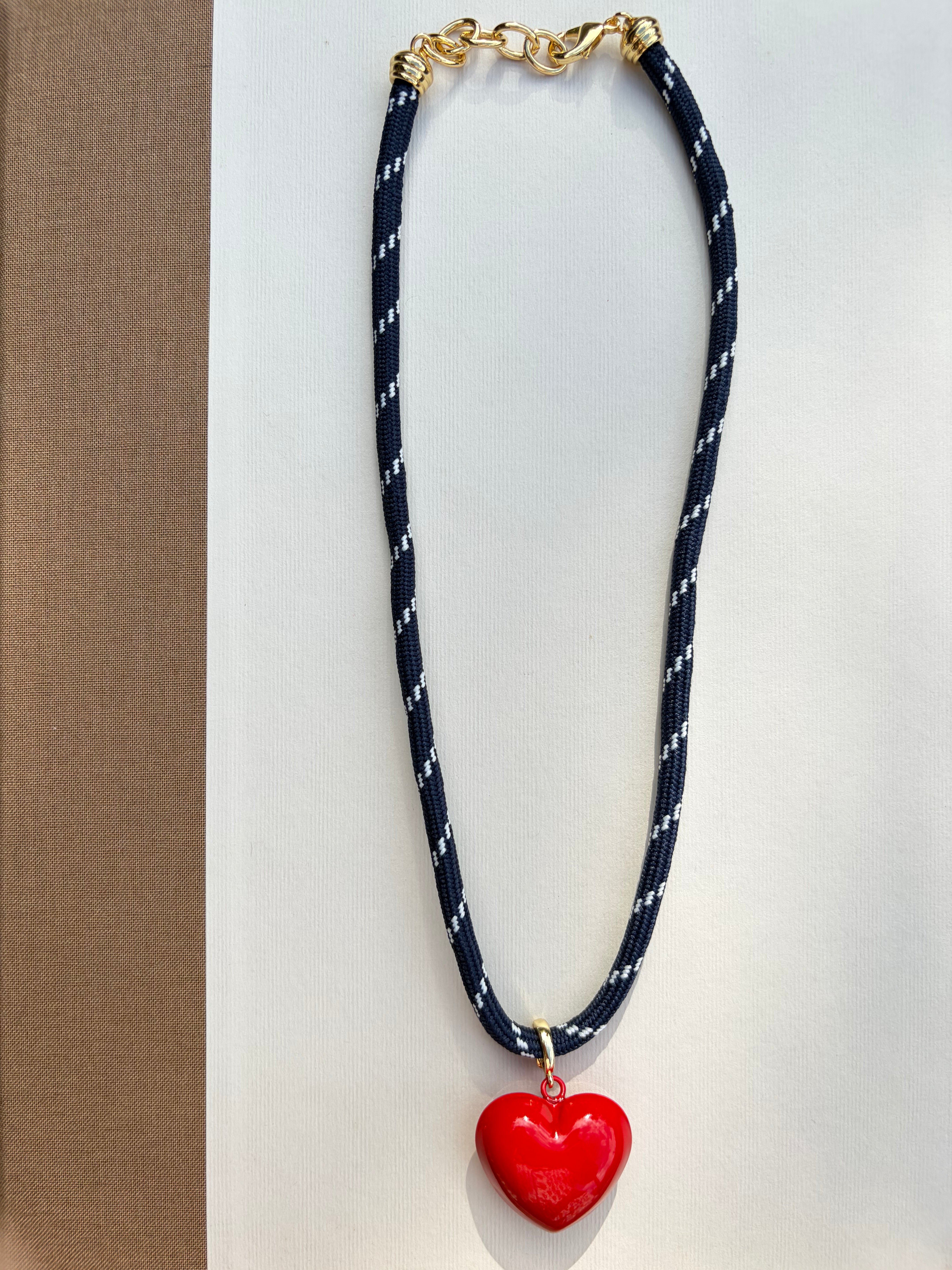 Navy Paracord Necklace with Charm