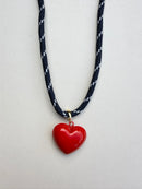 Navy Paracord Necklace with Charm
