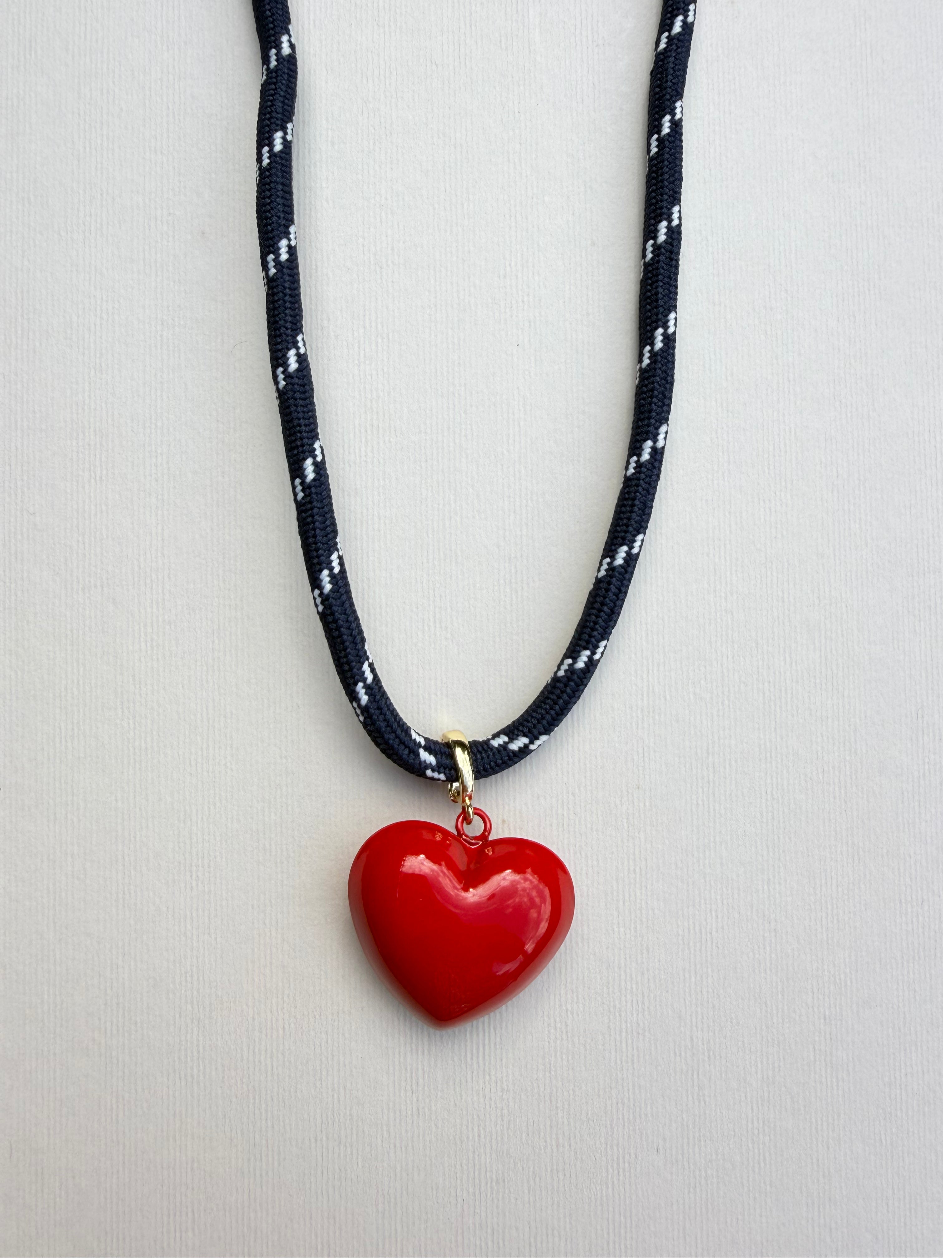 Navy Paracord Necklace with Charm
