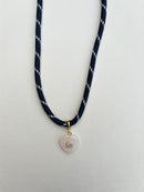 Navy Paracord Necklace with Charm